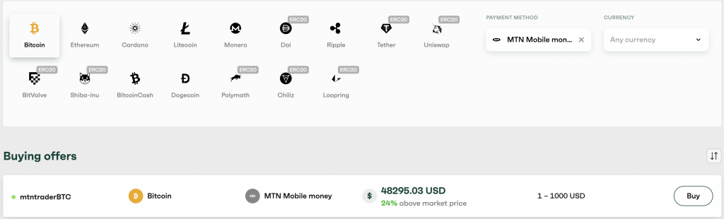 buy bitcoin with mtn mobile money